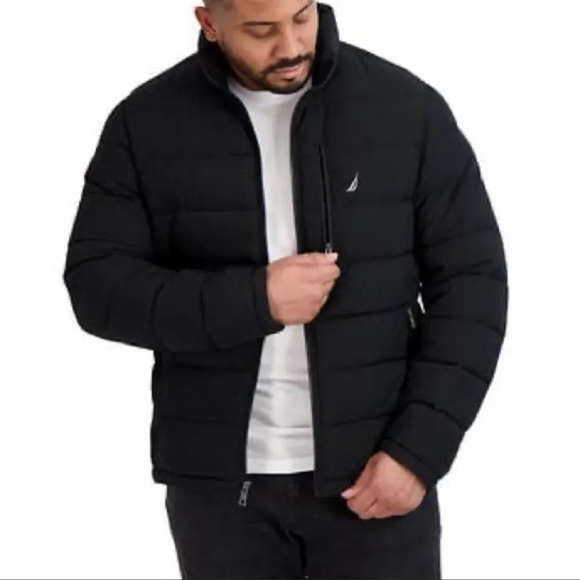 Men’s Quilted Nautica Puffer Jacket Black Medium - Picture 8 of 8